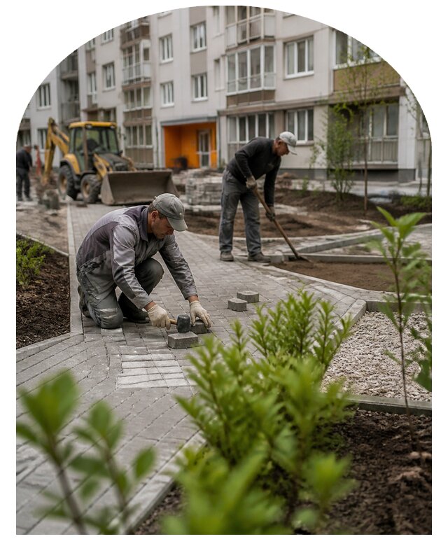 Благоустройство двора многоквартирного дома в Северске